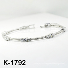 El micr3ofono de plata de la manera pavimenta la pulsera de la CZ (K-1792. JPG)